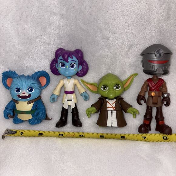 Star Wars Young Jedi Adventures Jedi Hero Collection Toy Figures Yoda Lot Of 4 - Picture 2 of 7